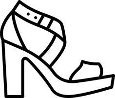 Platform Sandals Sticker Outline Svg File, Free Vectors File